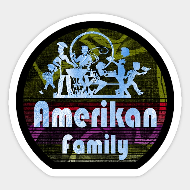 American Family Dinner t shirt print Hipster Dinner Time Sticker by Jakavonis